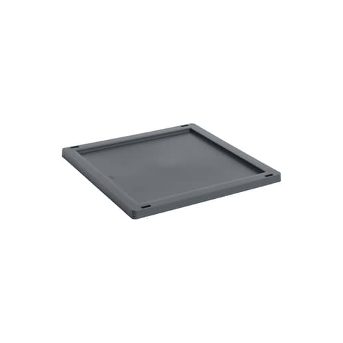 Couvercle  plastique gris / Pour panier Colour Crate Medium Square & Cube 30 x 30 cm / Seconde vie - Hay - Charbon - Polypropylène recyclé
