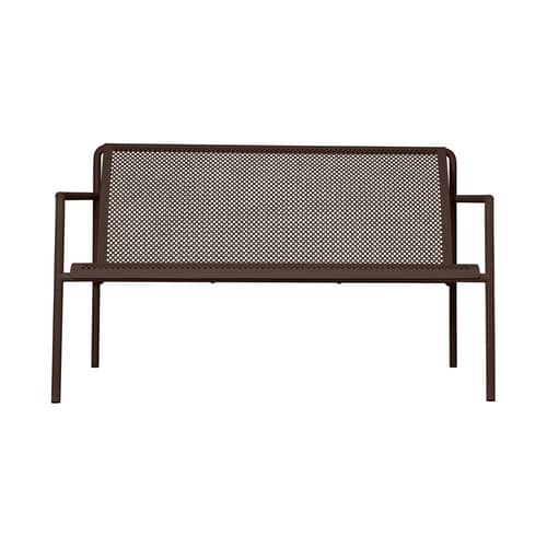 Bank mit Rückenlehne Dapple Lounge metall braun / L 131 cm - 2-Sitzer - Ferm Living - Dunkle Schokolade - Verzinkter, pulverbeschichteter Stahl