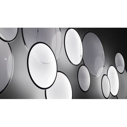 Sospensione Discovery Vertical LED materiale plastico trasparente / Ø 100 cm - Bluetooth - Artemide - Bronzo / trasparente - Alluminio, PMMA