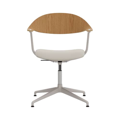 Drehsessel Mynt textil holz natur - Vitra -  - Aluminium, Furnier, Gewebe, Schaumstoff