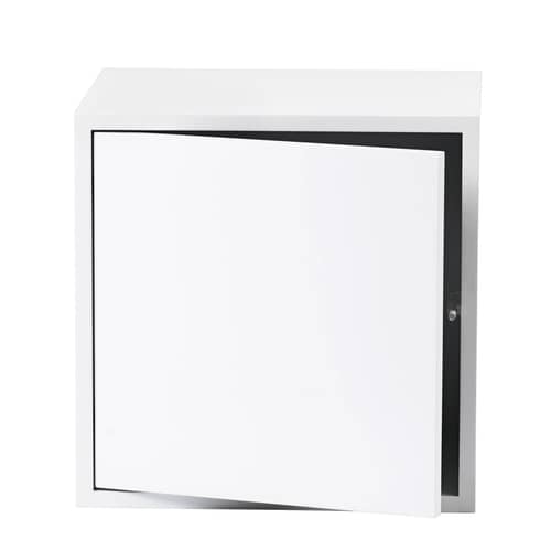 Etagère Stacked / Medium carré 43x43 cm / Avec porte - Muuto - Blanc - MDF peint