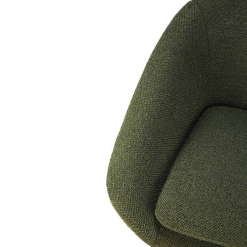 Fauteuil rembourré Barrow tissu vert - Ethnicraft - Kaki - Métal laqué, Mousse haute densité, Tissu