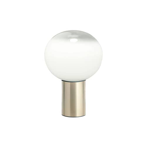 Lampada da tavolo Laguna vetro bianco oro metallo / Ø 16 x H 24 cm - Artemide - H 24 cm / Ottone - Alluminio, vetro soffiato