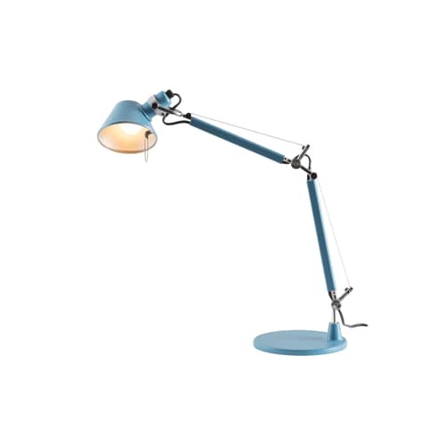 Lampe de table Tolomeo Micro Color Matte / 1987 - Artemide - Bleu clair - Acier, Aluminium