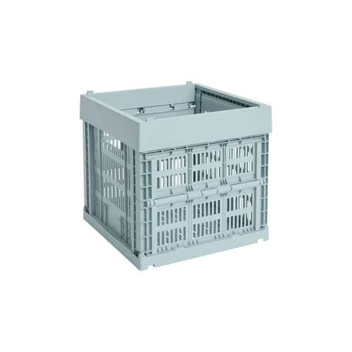 Panier Colour Crate Cube / 29,5 x 29,5 x H 29 cm - Recyclé - Hay - Bleu Dusty - Polypropylène recyclé