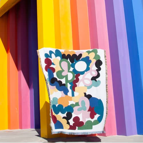 Plaid Alessi tissu multicolore / By Micke Lindebergh - 137 x 178 cm - Slowdown Studio - Micke Lindebergh - Coton recyclé