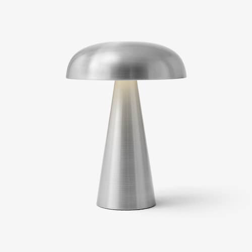 Schnurlosleuchte Como SC53 LED metall / H 21 cm - &tradition - Aluminium matt gebürstet - Stranggepresstes, eloxiertes Aluminium
