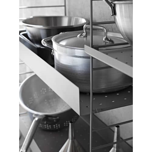  Shelf metal white Perforated metal / Low rim - W 58 x D 30 cm - String Furniture - White - Steel