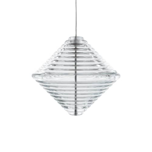 Suspension Press LED verre transparent / Cône - Ø 34 x H 30,2 cm - Tom Dixon - Transparent - Verre pressé