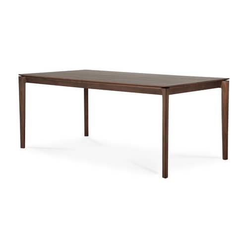 Table rectangulaire Bok bois marron / 180 x 90 cm - 8 personnes - Ethnicraft - Teck brun - Teck massif teinté brun