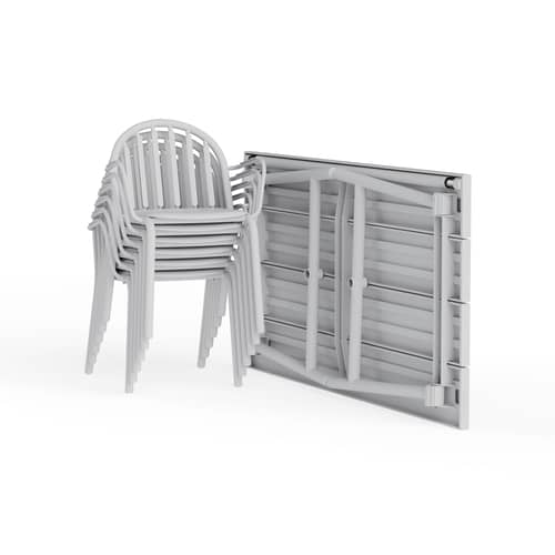 Table rectangulaire Fred\'s métal gris / 170 x 90 cm - 6 personnes - Fatboy - Gris clair - Aluminium