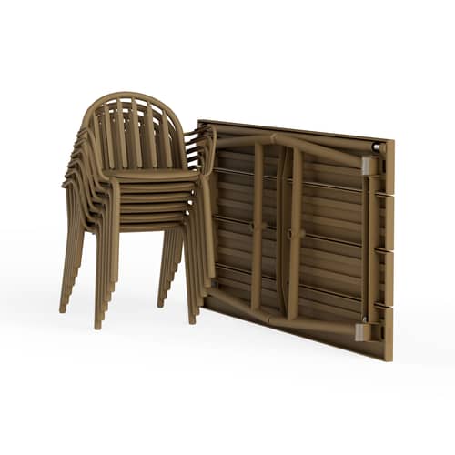 Table rectangulaire Fred\'s métal marron / 170 x 90 cm - 6 personnes - Fatboy - Marron Mochaccino - Aluminium