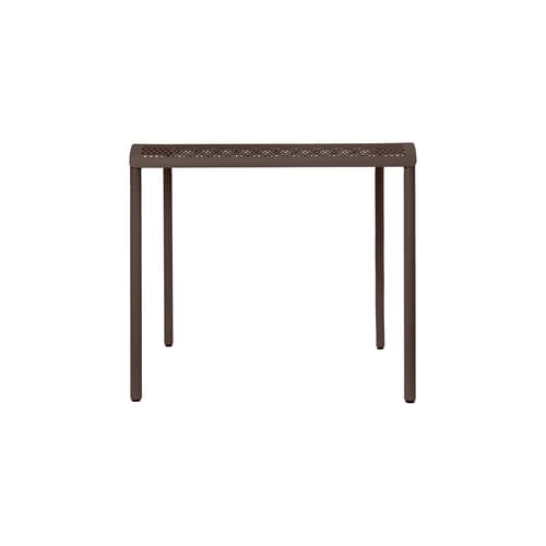 Tavolo quadrato Dapple metallo marrone / Punzone - 80 x 80 cm - Ferm Living - Cioccolato fondente - Acciaio zincato verniciato a polvere