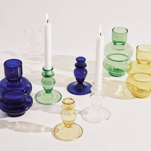 Vase Bubble glas grün / H 15 cm - Serax - Grün - Borosilikatglas