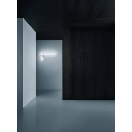 Coordinates W2 Wall light grey silver metal LED / 80 x 40 cm - Flos - Silver - Extruded aluminium
