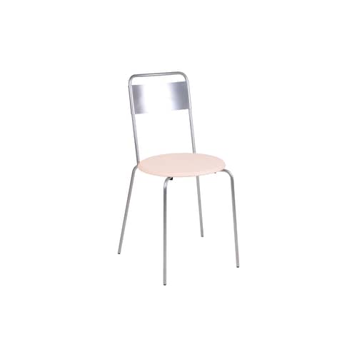 Chaise Petit Rond Frama / Assise cuir - Métal - Métal | Made In Design