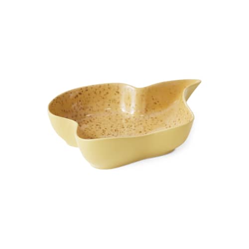Coppa Shell ceramica giallo / 30 x 22 x H 6 cm - HK LIVING - Vaniglia - Gres smaltato