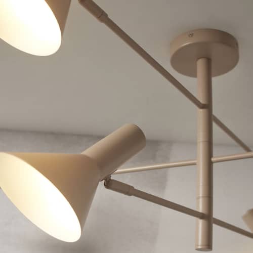 Deckenleuchte Izmir metall beige / Verstellbare Arme & ausrichtbare Lampenschirme - L 124 cm - It\'s about Romi - Sandfarben - Eisen