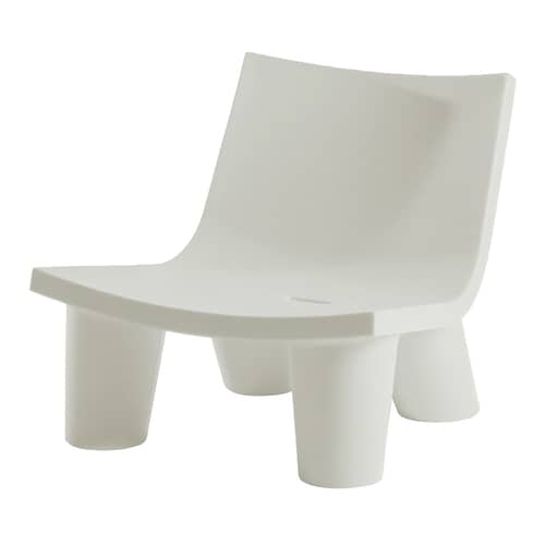 Fauteuil bas Low Lita - Slide - Blanc Milky - Polyéthylène recyclable