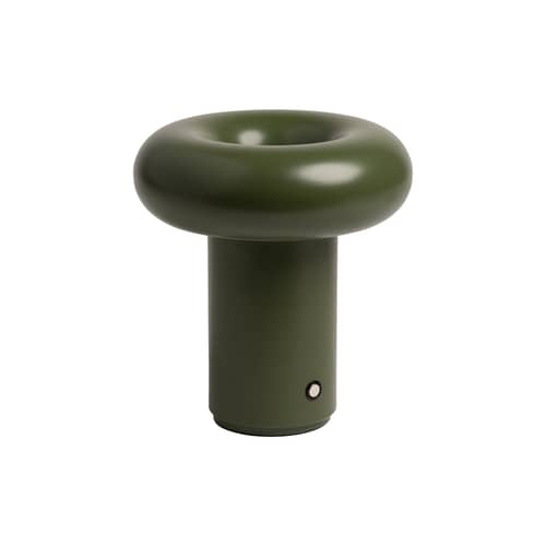 Lampe extérieur sans fil rechargeable Glimpse métal / Ø 17 cm - & klevering - Vert mousse - Métal