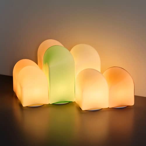 Lampe extérieur sans fil rechargeable Parade verre rose / H 24 cm - Hay - Rose poudré - Verre soufflé à la main