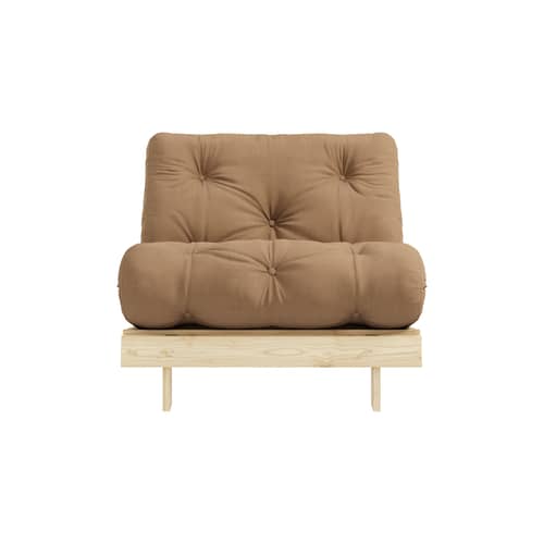 Fauteuil convertible Roots / Dormeuse & lit d\'appoint - 3 positions / Structure pin clair - KARUP DESIGN - Moka 755 / Pin clair - Fibres recyclées mélangées, Mousse, Pin massif certifié FSC, Tissu