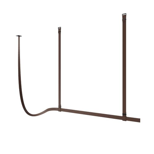 Pendelleuchte Belt leder braun / Leder - L 200 cm / Bluetooth - Flos - Schwarz - extrudiertes Aluminium, Leder
