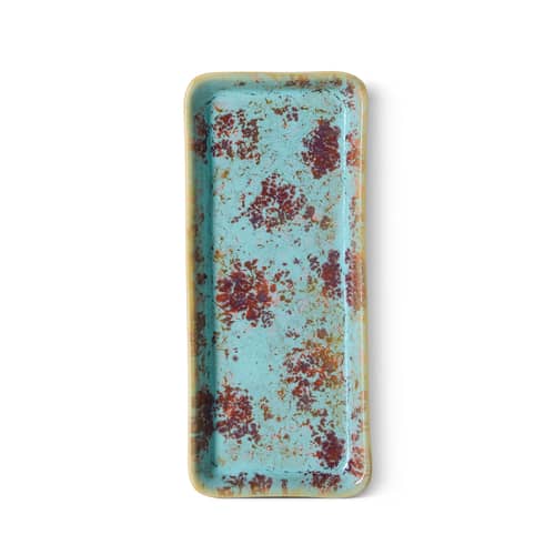 Piatto da dessert 70s ceramics ceramica blu / 7,7 x 18 cm - HK LIVING - Feltrino - Gres smaltato
