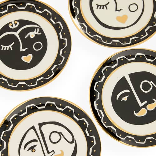 Piatto da dessert Marseilles ceramica bianco / Set da 4 - Ø 16,5 cm - Jonathan Adler - Set di 4 piatti da dessert in ceramica \