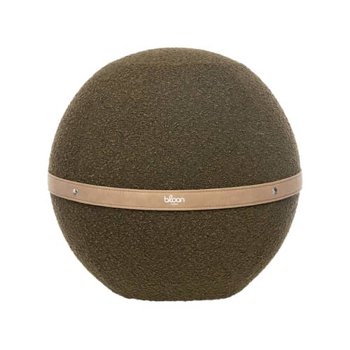 Pouf Bouclette XL vert / Ergonomique - Ø 65 cm / Laine bouclette - BLOON PARIS - Canopée - Laine bouclée, PVC