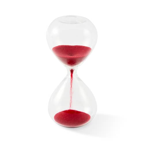 Sablier Ball XXS rouge /  30 sec. - H 8,5 cm - Pols Potten - Rouge corail - Sable teinté, Verre