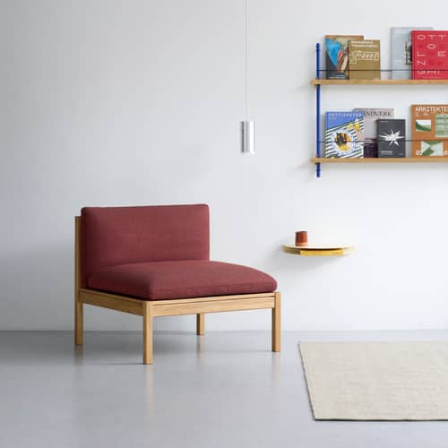 Half Moon Large Shelf metal beige / W 40 x D 20 cm - MOEBE - Sand - Steel