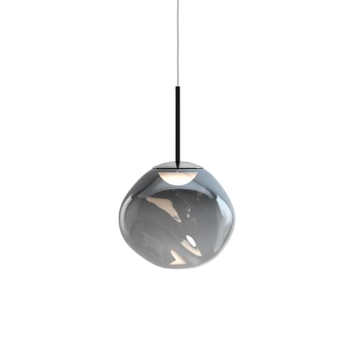 Suspension Melt Mini LED / Ø 28 cm - Polycarbonate métallisé (change de couleur) - Tom Dixon - Nickel - Polycarbonate soufflé