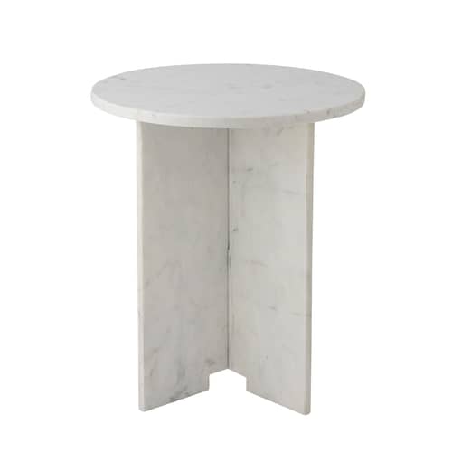 Table d\'appoint Jasmia marbre blanc / Marbre - Ø 46 x H 53 cm - Bloomingville - H 53 cm / Blanc - Marbre