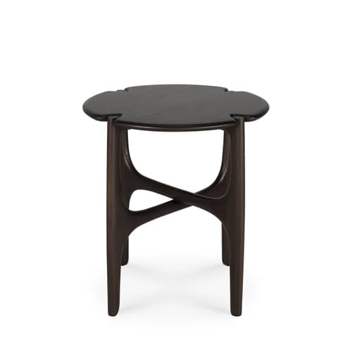 Table d\'appoint PI bois marron / Ø 47 x H 50 cm - Ethnicraft - Acajou foncé - Acajou massif teinté