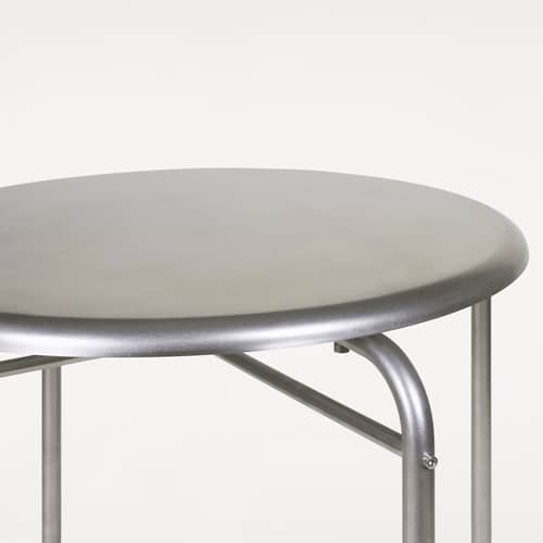 Table ronde Petit Rond OUTDOOR métal / Ø 65 cm - Frama  - Acier brossé - Acier inoxydable brossé