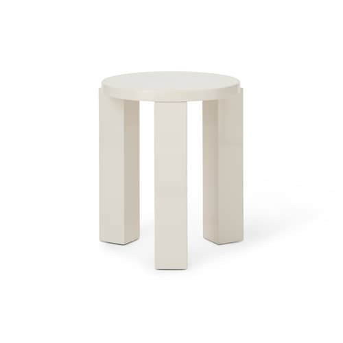 Tabouret Atlas bois blanc / Rond - NEW WORKS - Crème - MDF laqué