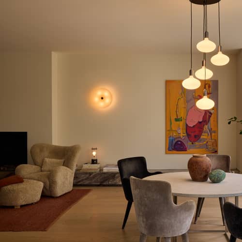 Magma Wall light glass white / Ceiling light - Recycled / Ø 42.5 cm - TALA - White / Brass - Polished brass, Recycled glass