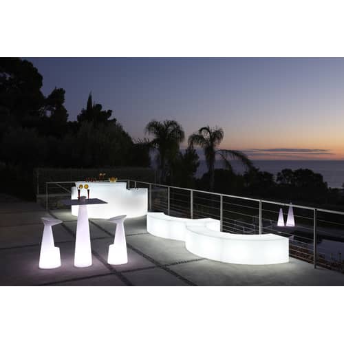 Bar lumineux Break Bar plastique blanc / L 175 cm - Slide - Blanc - Polyéthylène recyclable rotomoulé