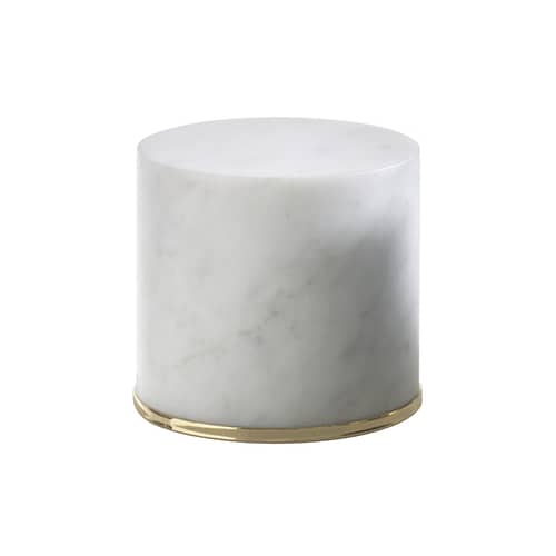 Cale-porte  marbre blanc / Marbre - H 10 cm - Opinion Ciatti - Blanc / Or 24 carats - Acier finition or 24 carats, Marbre de Carrare