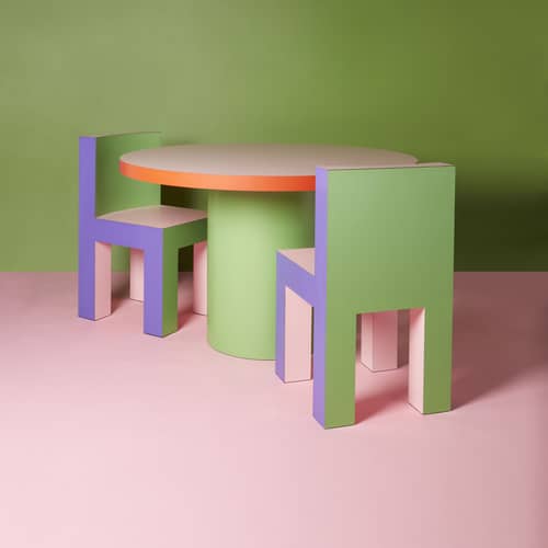 Tagadà Chair Chair wood multicoloured - STAMULI - Pink / Purple / Green - HPL laminate, Plywood