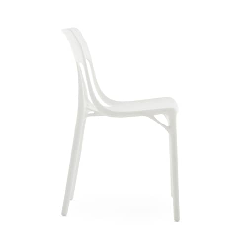 Chaise empilable A.I. Lite plastique blanc / Conçu par intelligence artificielle - Recyclé - Kartell - Blanc - PMMA recyclé