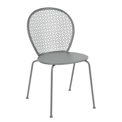 Chaise empilable Lorette métal gris - Fermob - Gris lapilli - Acier laqué