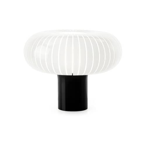 Lampe de table Teresa / Ø 50 x H 43 cm - Recyclé - Kartell - Blanc / Pied noir - PMMA recyclé