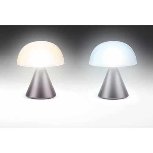 Lampe sans fil rechargeable Mina Mini LED métal plastique gris / H 8,3 cm / INDOOR - Lexon - Gris métallique - ABS, Aluminium