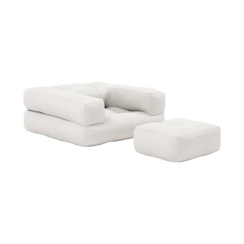 Fauteuil convertible enfant Mini Cube / Lit d\'appoint - KARUP DESIGN - Naturel 701 - Coton, Fibres mélangées, Mousse