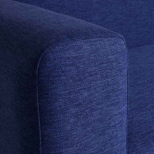 Mags n°1 Straight sofa  textile blue / 2.5-seater - L 228 cm / UK version - Hay - Blue (Metaphor Fabric) - Fabric, HR polyurethane foam, springs, Wood