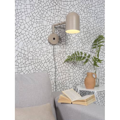 Wandleuchte mit Stromkabel Marseille metall beige / Drehbare Leselampe - It\'s about Romi - Sandfarben - Eisen