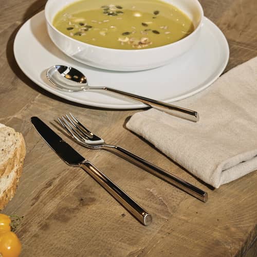 Ménagère Clivo métal / Coffret 24 couverts (6 personnes) - Alessi - Acier poli - Acier inoxydable