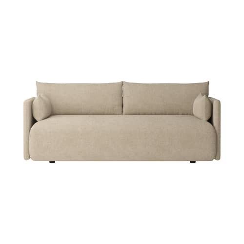 Canapé droit Offset tissu beige / 2 places - L 178 cm - Audo Copenhagen - Audo Bouclé 02 / Beige - Mousse HR, Pin, Ressorts acier, Tissu Audo Bouclé